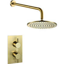 JTP Vos Thermostatic Shower Valve, Wall Arm & 250mm Head (Br Brass).