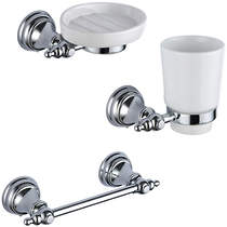 Kartell Astley Bathroom Accessories Pack 3 (Chrome).