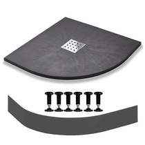 Slate Trays Quadrant Easy Plumb Shower Tray & Waste 900mm (Graphite).