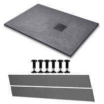 Slate Trays Rectangular Easy Plumb Shower Tray & Waste 1200x800 (Graphite).