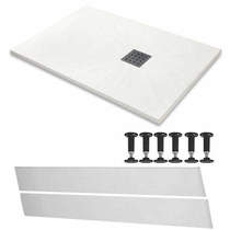 Slate Trays Rectangular Easy Plumb Shower Tray & Waste 1200x800 (White).