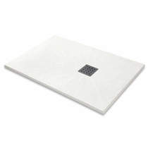 Slate Trays Rectangular Shower Tray & Graphite Waste 1200x800 (White).