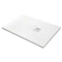 Slate Trays Rectangular Shower Tray & Chrome Waste 1200x800 (White).