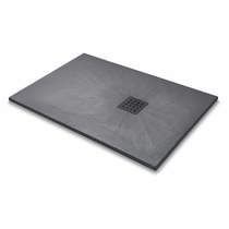 Slate Trays Rectangular Shower Tray & Graphite Waste 1200x900 (Graphite).