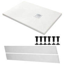 Slate Trays Rectangular Easy Plumb Shower Tray & Waste 1600x800 (White).