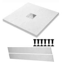 Slate Trays Easy Plumb Square Shower Tray & Waste 900x900 (White).