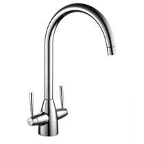 Kartell Kitchen Sink Mixer Tap With Twin Handles (Chrome).