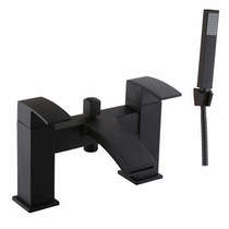 Kartell Nero Bath Shower Mixer Tap With Shower Kit (Matt Black).