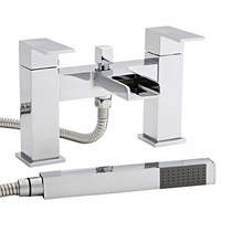 Kartell Phase Waterfall Bath Shower Mixer Tap With Kit (Chrome).