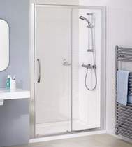 Lakes Classic 1100mm Semi-Frameless Slider Shower Door (Silver).