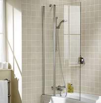 Lakes Classic 944x1500 Square Bath Screen With Fixed Panel (Silver).
