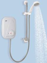 Mira Vigour Manual Power Shower (White & Chrome).