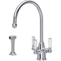 Perrin & Rowe Phoenician 3 In 1 Filtered Kitchen Tap With Rinser (Chrome).