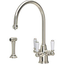 Perrin & Rowe Phoenician 3 In 1 Filtered Kitchen Tap With Rinser (Nickel).