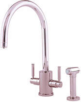 Perrin & Rowe Orbiq Kitchen Tap With Rinser & C Spout (Polished Nickel).
