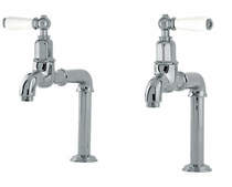 Perrin & Rowe Mayan Deck Mounted Bib Taps With Lever Handles (Pewter).