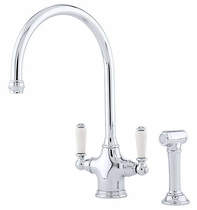 Perrin & rowe phoenician kitchen tap with rinser (chrome).