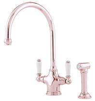 Perrin & Rowe Phoenician Kitchen Tap With Rinser (Nickel).