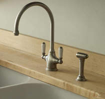 Perrin & Rowe Phoenician Kitchen Tap With Rinser (Pewter).