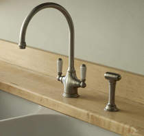 Perrin & rowe phoenician kitchen tap with rinser (pewter).