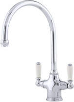 Perrin & rowe phoenician kitchen tap & white handles (chrome).