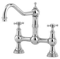 Perrin & rowe provence bridge kitchen tap with x-head handles (chrome).