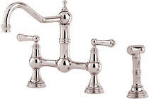 Perrin & Rowe Provence Kitchen Tap With Rinser & Lever Handles (Nickel).
