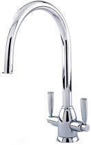 Perrin & rowe oberon kitchen mixer tap with twin lever handles (chrome).