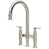 Perrin & Rowe Southbank Kitchen Tap With Lever Handles & Rinser (Nickel).