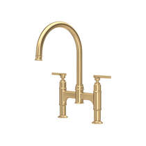 Perrin & Rowe Southbank Kitchen Tap With Lever Handles (Satin Brass).