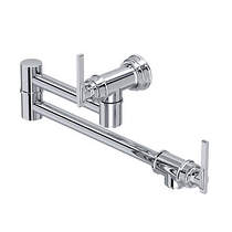 Perrin & Rowe Southbank Wall Mounted Pot Filler Kitchen Tap (Chrome).