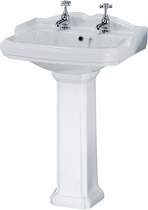 Crown Ceramics Legend 580mm Basin & Pedestal (2 Tap Holes).