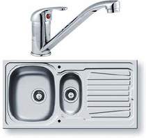 Pyramis sparta kitchen sink, tap & waste. 1000x500mm (1.5 bowl).