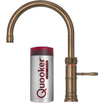 Quooker Classic Round Boiling Water Kitchen Tap. COMBI (Patinated Brass).