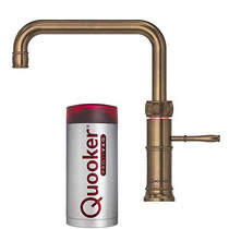 Quooker Classic Square Boiling Water Kitchen Tap. PRO3 (Patinated Brass).