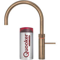Quooker Fusion Round Boiling Water Kitchen Tap. COMBI (Patinated Brass).