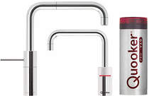 Quooker Nordic Square Twintaps Instant Boiling Tap. PRO3 (Polished Chrome).