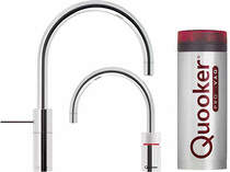 Quooker Nordic Round Twintaps Instant Boiling Tap. PRO3 (Polished Chrome).