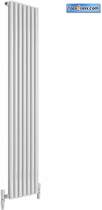 Reina Radiators Round Single Vertical Radiator (White). 295x1800mm.