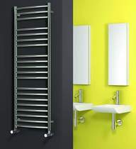 Reina Radiators Eos Curved Towel Radiator (Stainless Steel). 430x500.