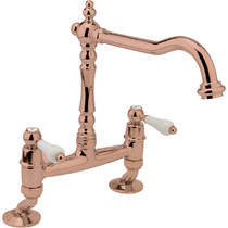 Regal little venice bridge kitchen tap with lever handles (copper).