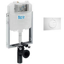 Roca Frames In-Wall WC Compact Tank & PL4 Dual Flush Panel (White).