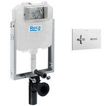 Roca Frames In-Wall WC Compact Tank & PL6 Dual Flush Panel (Chrome).