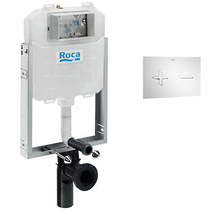 Roca Frames In-Wall WC Compact Tank & PL6 Dual Flush Panel (White).