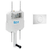 Roca Frames In-Wall Basic Compact Tank & PL4 Dual Flush Panel (White).