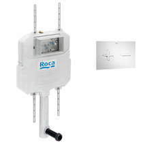 Roca Frames In-Wall Basic Compact Tank & PL6 Dual Flush Panel (White).