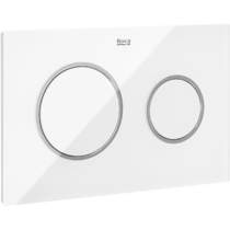 Roca Panels PL10 (DUPLO ONE) - Dual Flush Plate (White Glass & Silver)