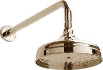 Sagittarius York Traditional Shower Head With Arm (200mm, Gold).