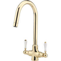 Tre Mercati Kitchen Little Venice Kitchen Tap With Swivel Spout (Gold).