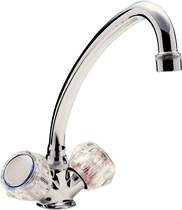 Tre Mercati Kitchen Capri Mixer Kitchen Tap With Clear Heads (Chrome).
